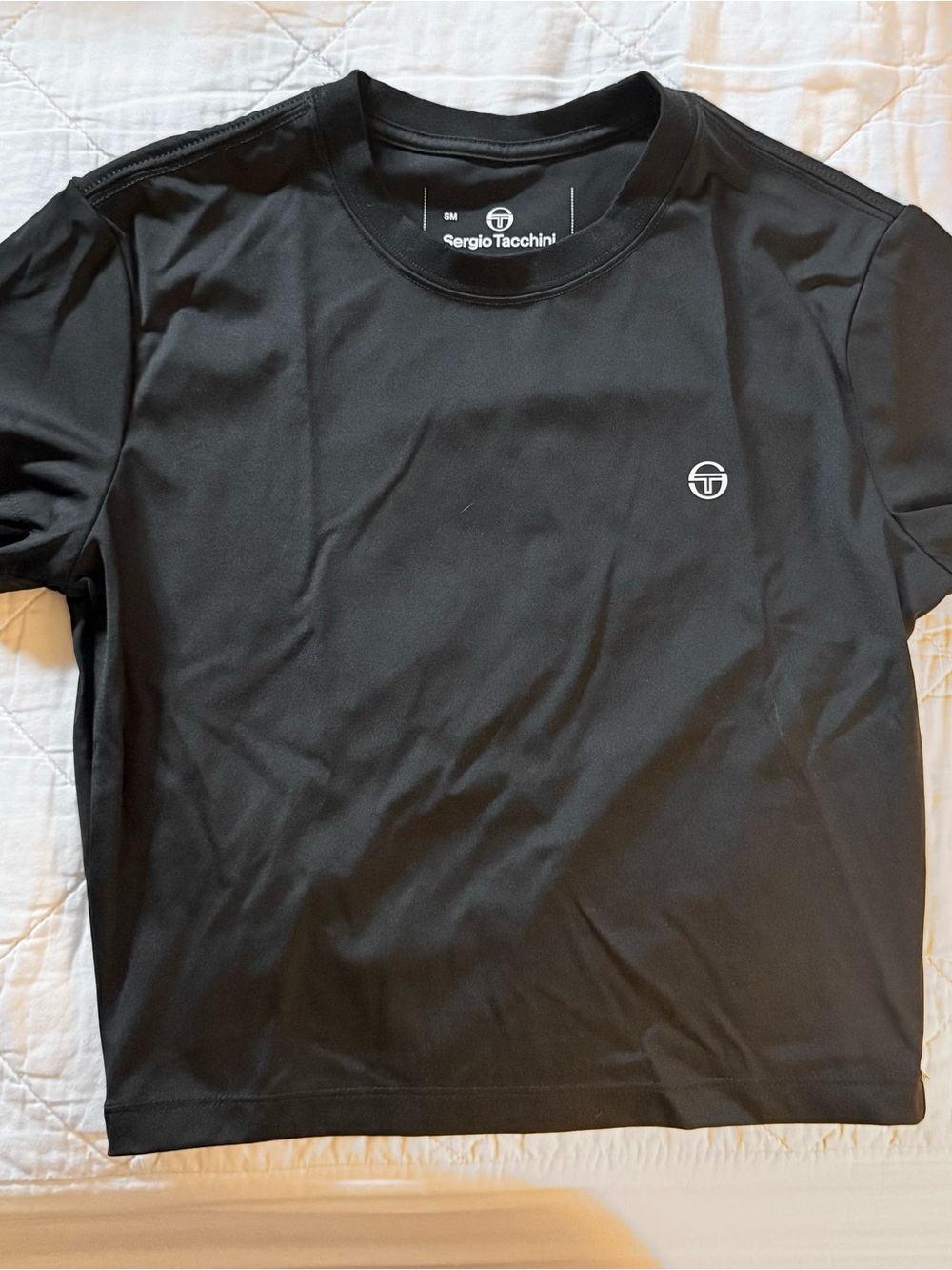 Sergio Tacchini Black Short-Sleeve Athletic Tee
